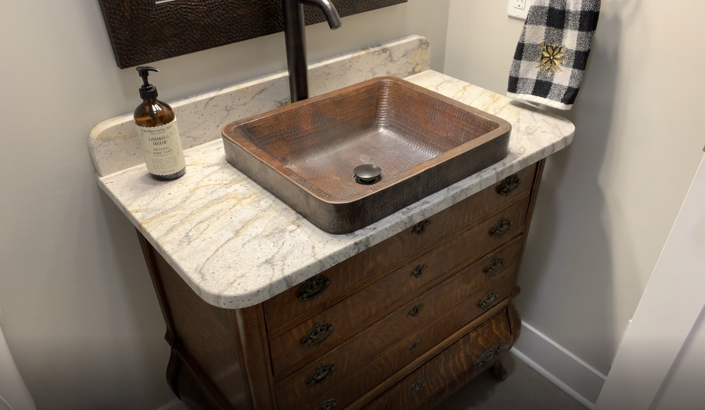 How To Make An Unique Bathroom Vanity, Upcycled Furniture For Bathroom Vanity